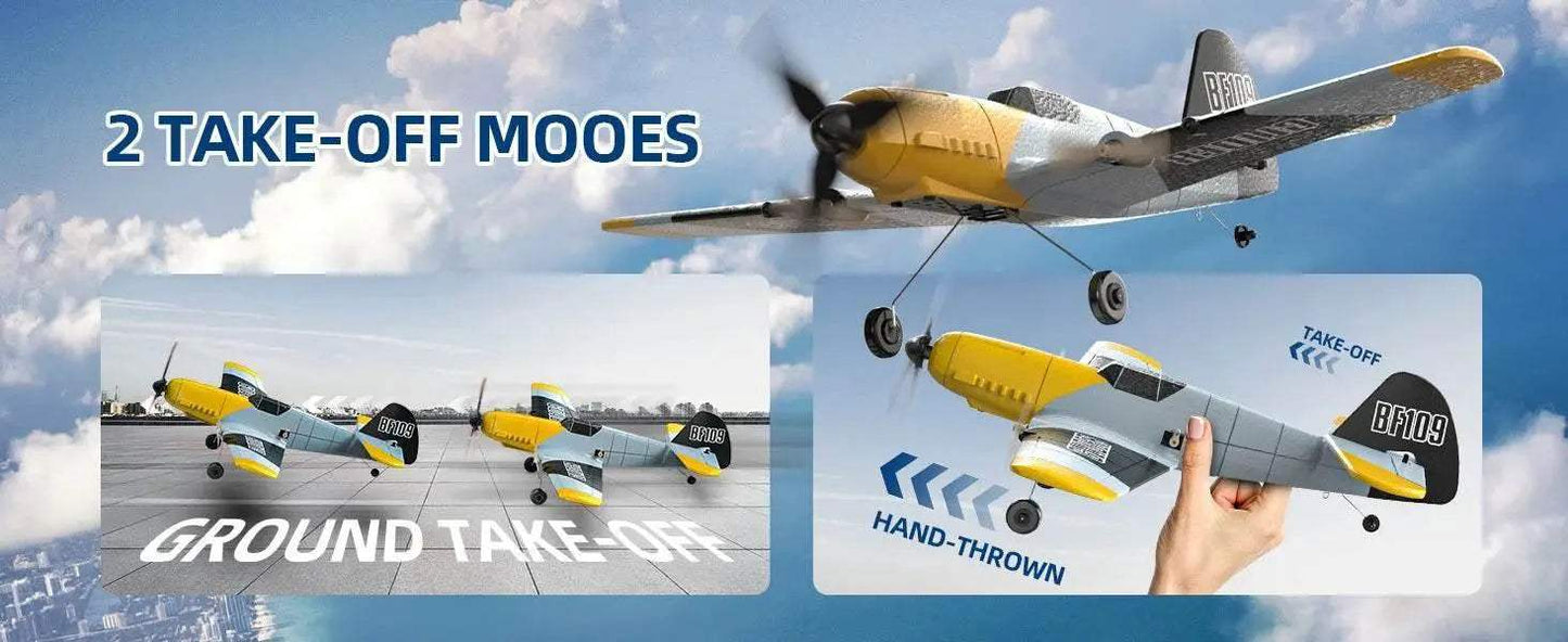 DEERC RC Plane BF-109 Easy Fly Glider for Kids Adults - ToylandEU