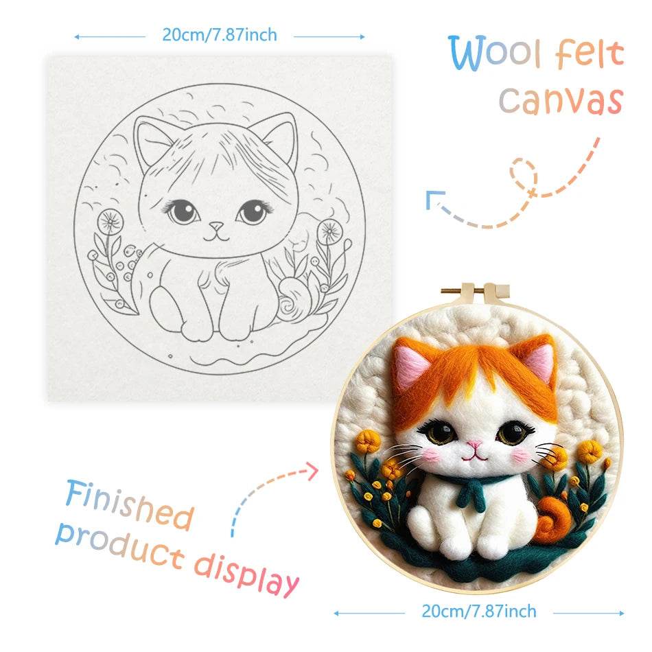 DIY 20x20cm Frame Wool Felting Painting Kit Handicraft Needle Wool Painting Seascape Sailboat Home Decor Art Craft Gift - ToylandEU