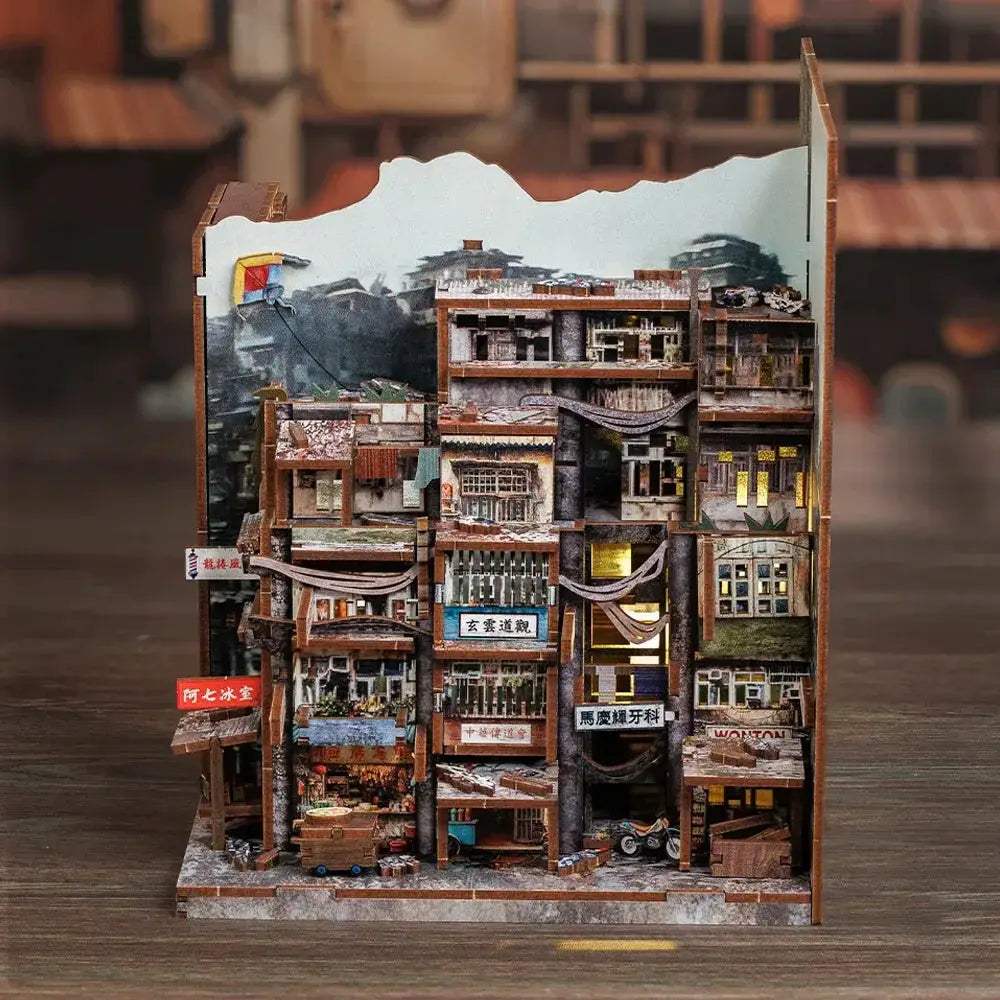 DIY 3D Dollhouse Bookends With LED Light Wooden Puzzle Kit - ToylandEU