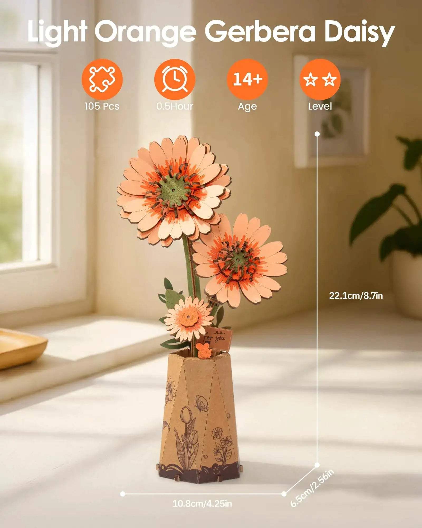  DIY 3D Wooden Flower Puzzle Handcrafted Gift -  ToylandEU™