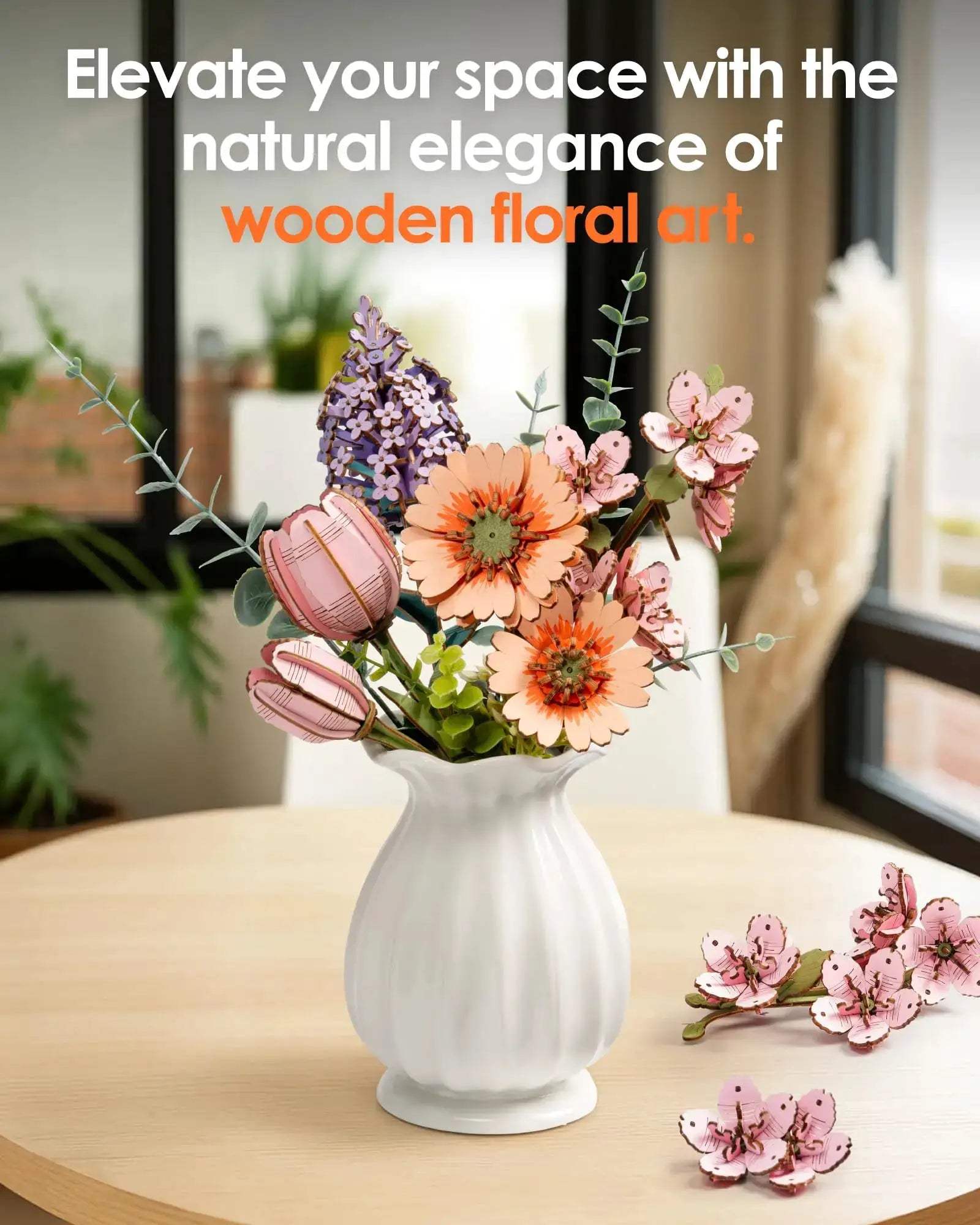  DIY 3D Wooden Flower Puzzle Handcrafted Gift -  ToylandEU™