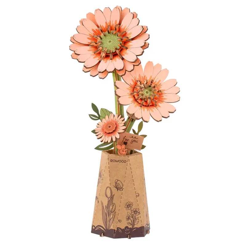  DIY 3D Wooden Flower Puzzle Handcrafted Gift -  ToylandEU™
