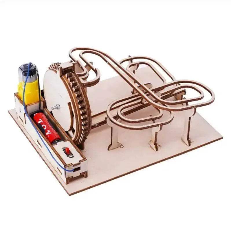 DIY 3D Wooden Marble Run Kit Build Mechanical Gears Steam Powered Science Experiment Educational Toy for Children and Teens - ToylandEU