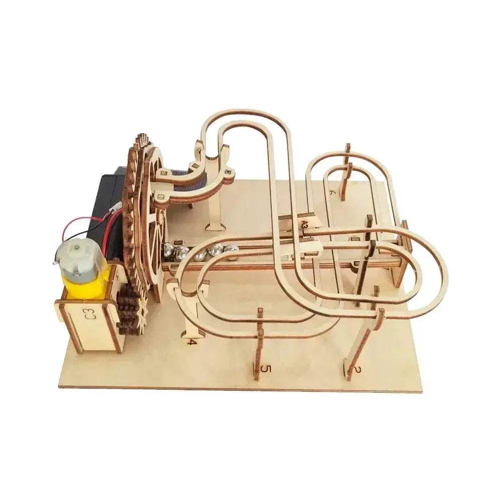 DIY 3D Wooden Marble Run Kit Build Mechanical Gears Steam Powered Science Experiment Educational Toy for Children and Teens - ToylandEU
