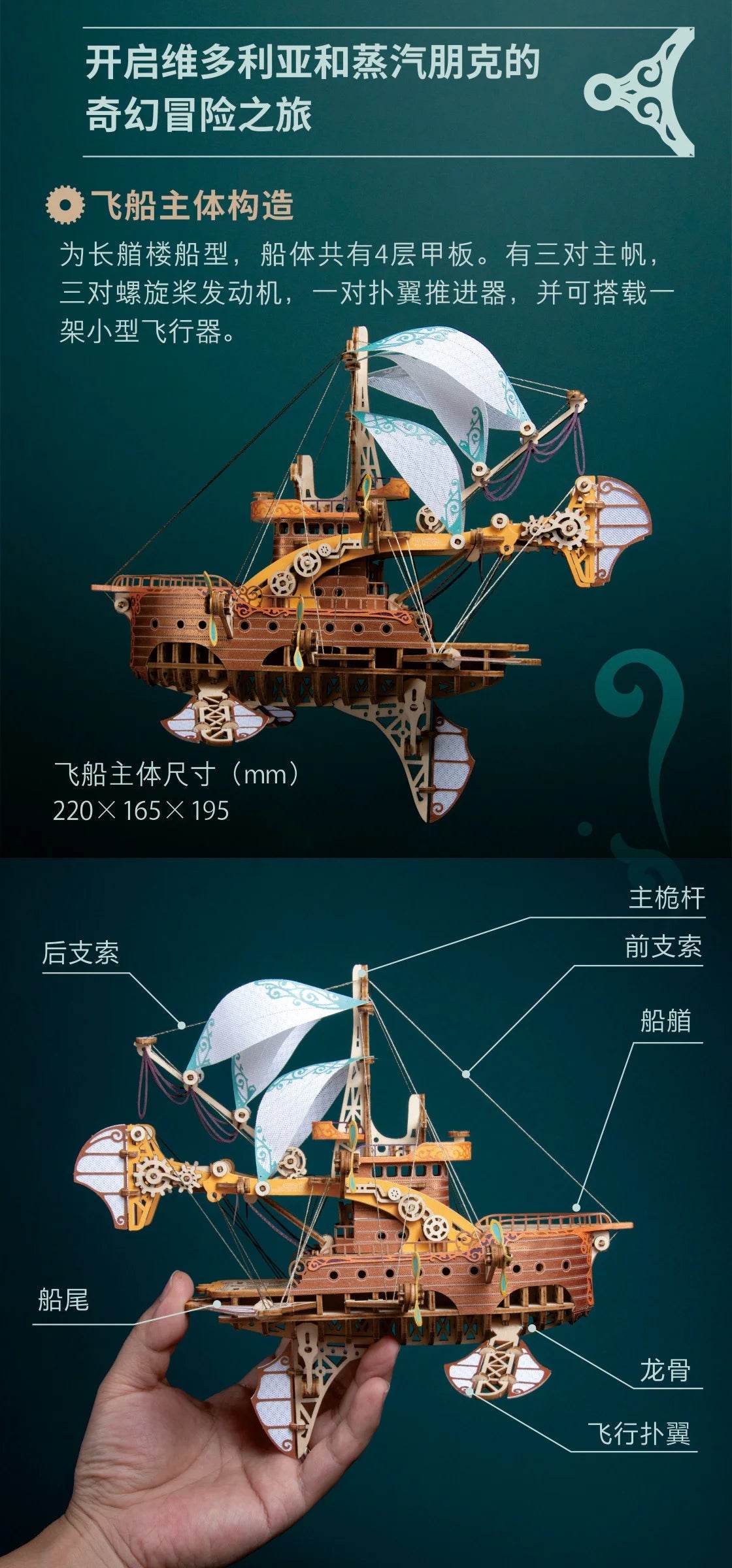 DIY 3D Wooden Puzzle Fantastic Spaceship Model Kits Toys - ToylandEU