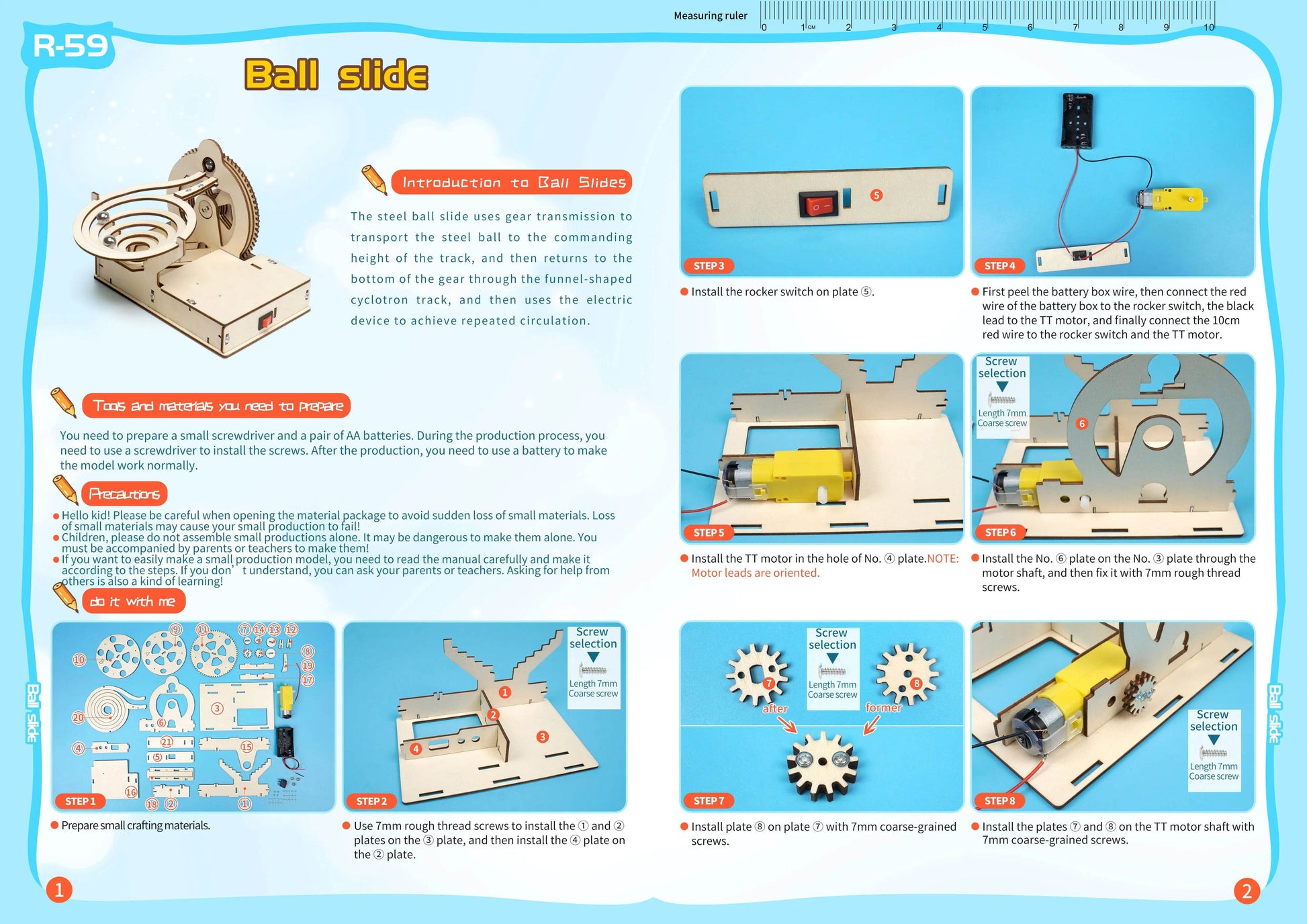 DIY Assemble Mechanical Marble Run Gear Model STEM Kit Children Science Toys Learning - ToylandEU