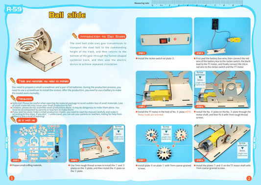 DIY Assemble Mechanical Marble Run Gear Model STEM Kit for Kids - ToylandEU