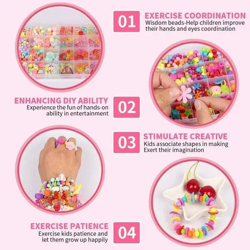  DIY Bead Jewelry Kit For Kids Sparkling Pearl Beads -  ToylandEU™