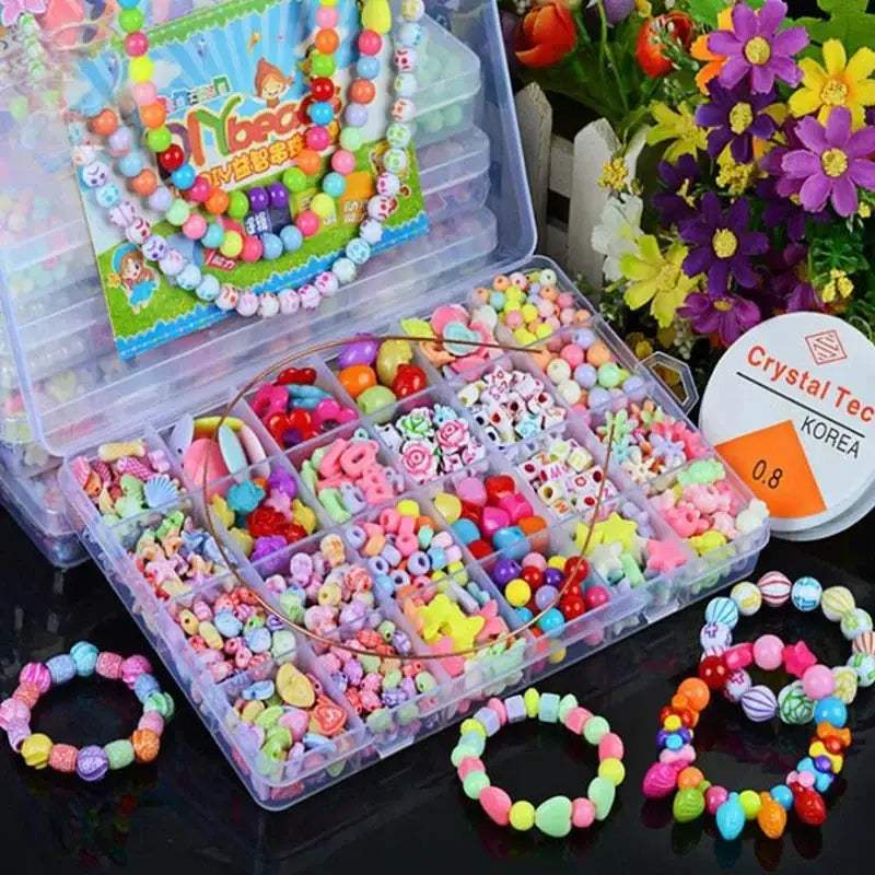 DIY Bead Jewelry Kit For Kids With Sparkling Pearl Beads - ToylandEU