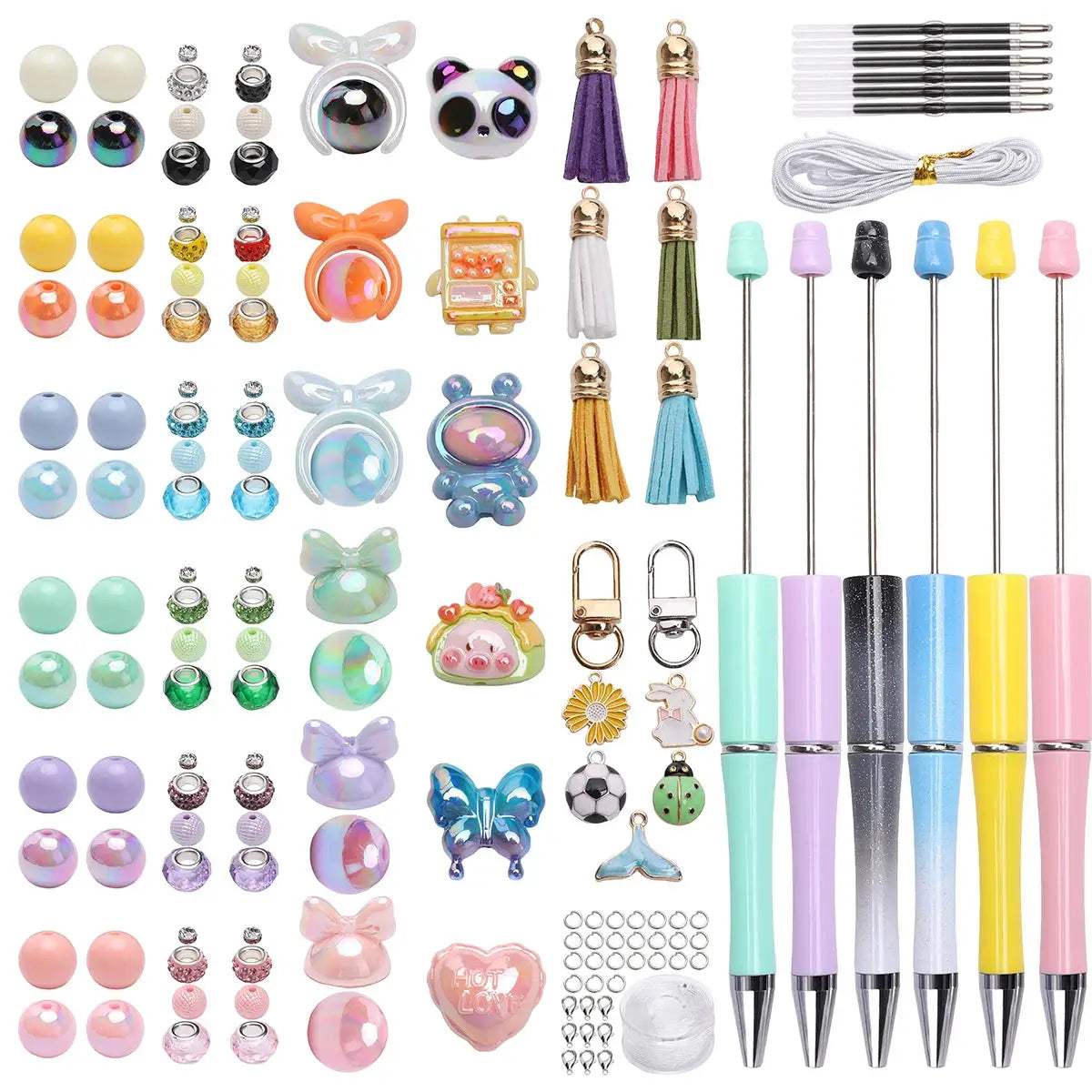 DIY Beadable Pens and Bracelet Set with Multicolor Beads - ToylandEU