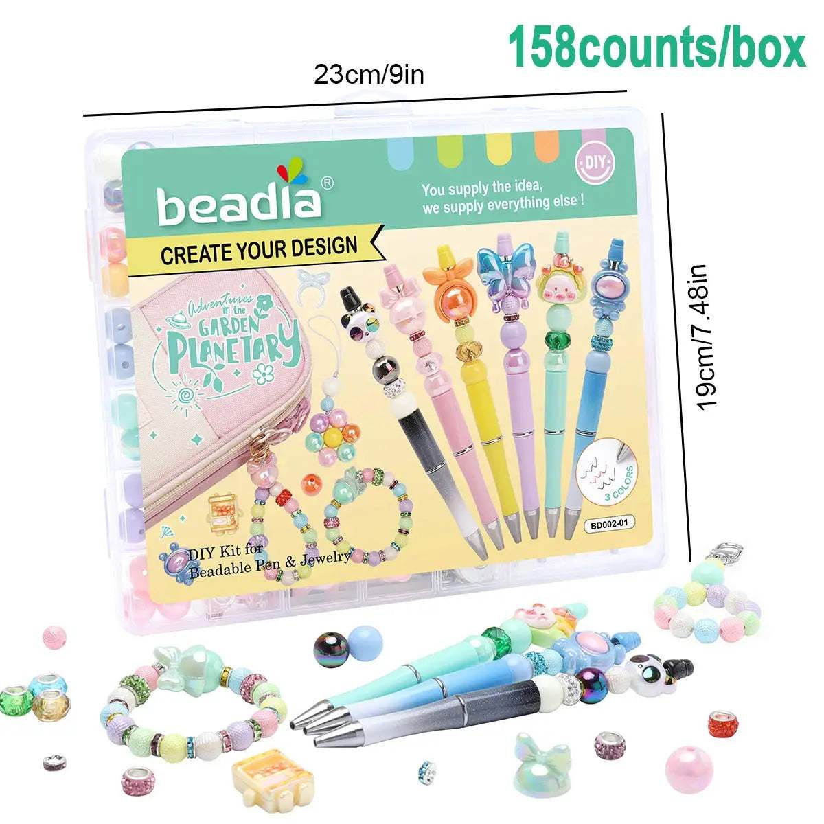 DIY Beadable Pens and Bracelet Set with Multicolor Beads - ToylandEU