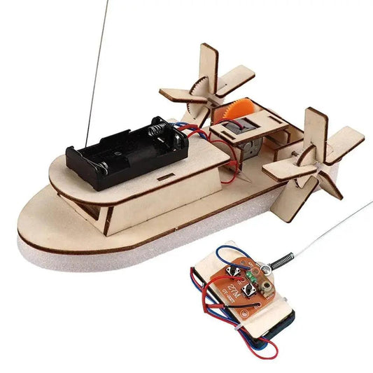  DIY Boat Model Science Toys Kids STEM Electric Educational Teaching Kit 3D Assemble Wooden Boat Toy -  ToylandEU™