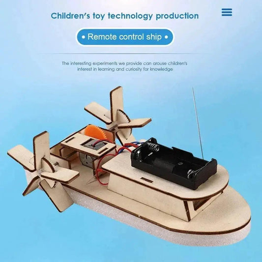  DIY Boat Model Science Toys Kids STEM Electric Educational Teaching Kit 3D Assemble Wooden Boat Toy -  ToylandEU™