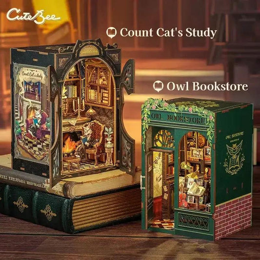  DIY Book Nook Kit Miniature Dollhouse With Wooden Shelf -  ToylandEU™