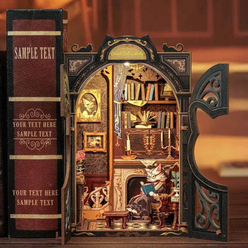 DIY Book Nook Kit Miniature Dollhouse With Wooden Shelf Gift - ToylandEU