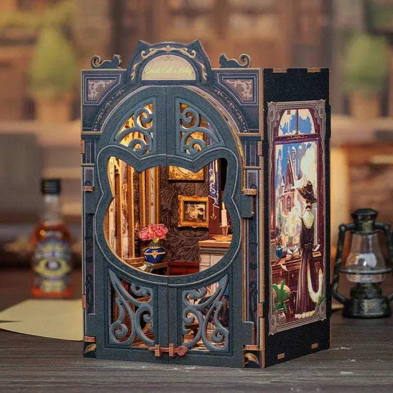 DIY Book Nook Kit Miniature Dollhouse With Wooden Shelf Gift - ToylandEU