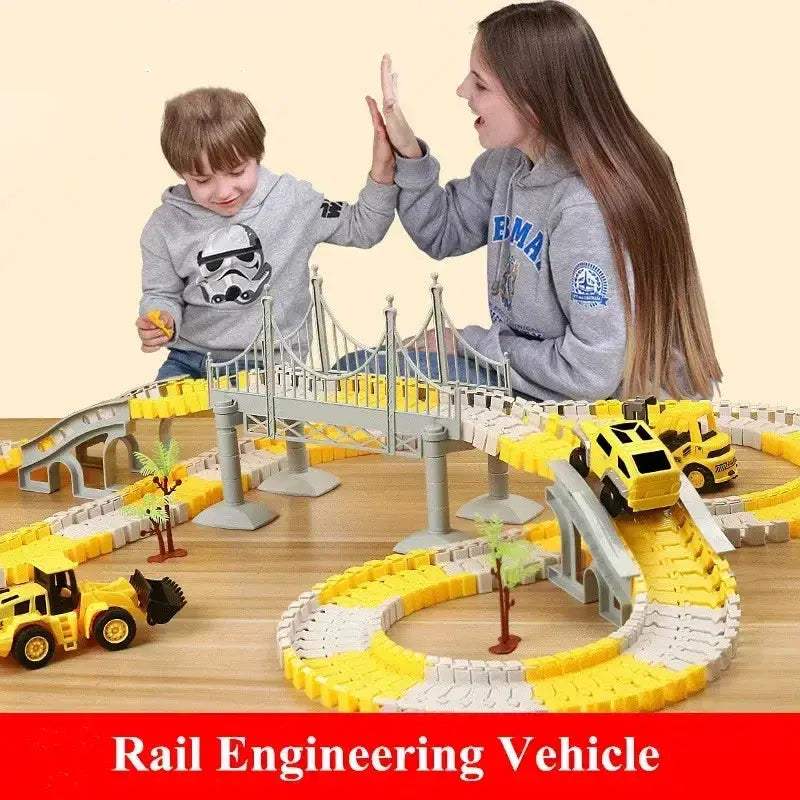 DIY Car Race Track Set for Kids with Flexible Rails - ToylandEU