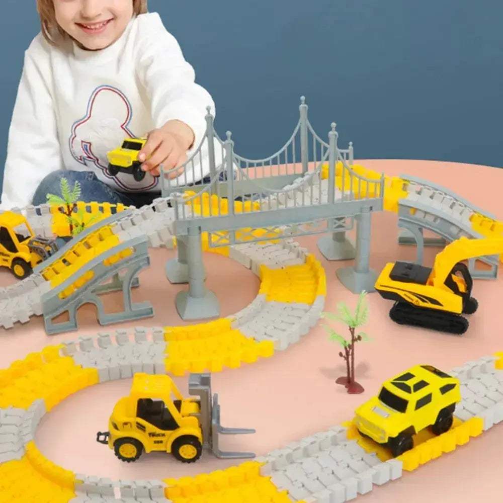 DIY Car Race Track Set for Kids with Flexible Rails - ToylandEU