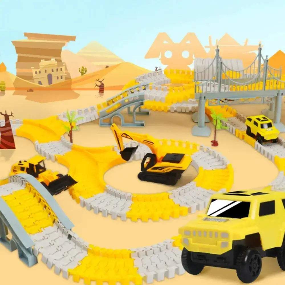 DIY Car Race Track Set for Kids with Flexible Rails - ToylandEU
