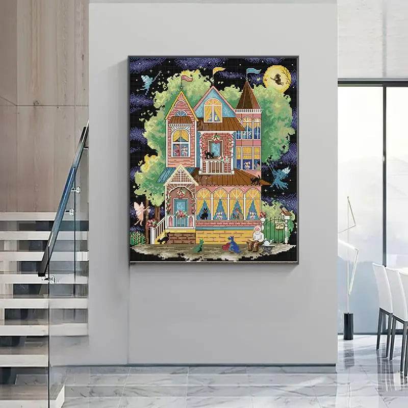 DIY Cartoon Cross Stitch Kit with Fairytale Patterns - Aida Fabric for Home Decor and Embroidery Crafts - ToylandEU