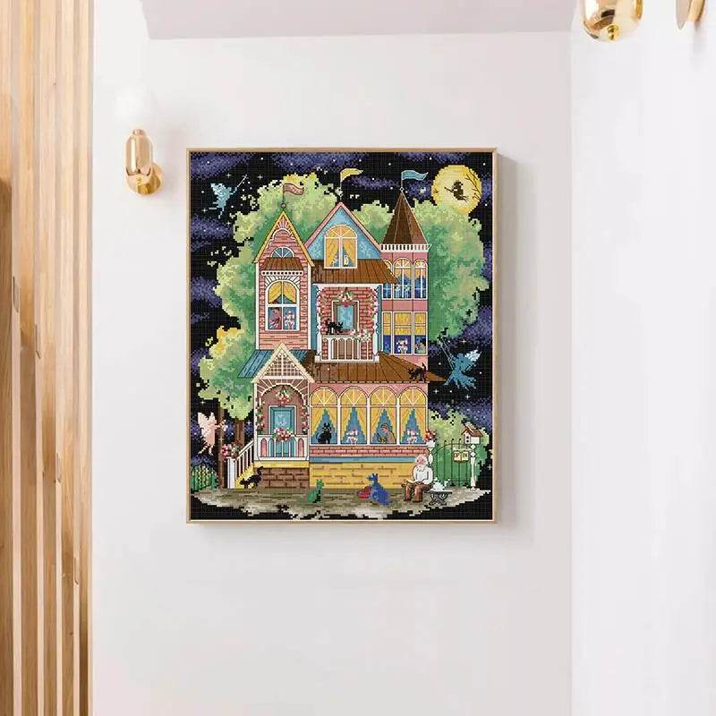 DIY Cartoon Cross Stitch Kit with Fairytale Patterns - Aida Fabric for Home Decor and Embroidery Crafts - ToylandEU