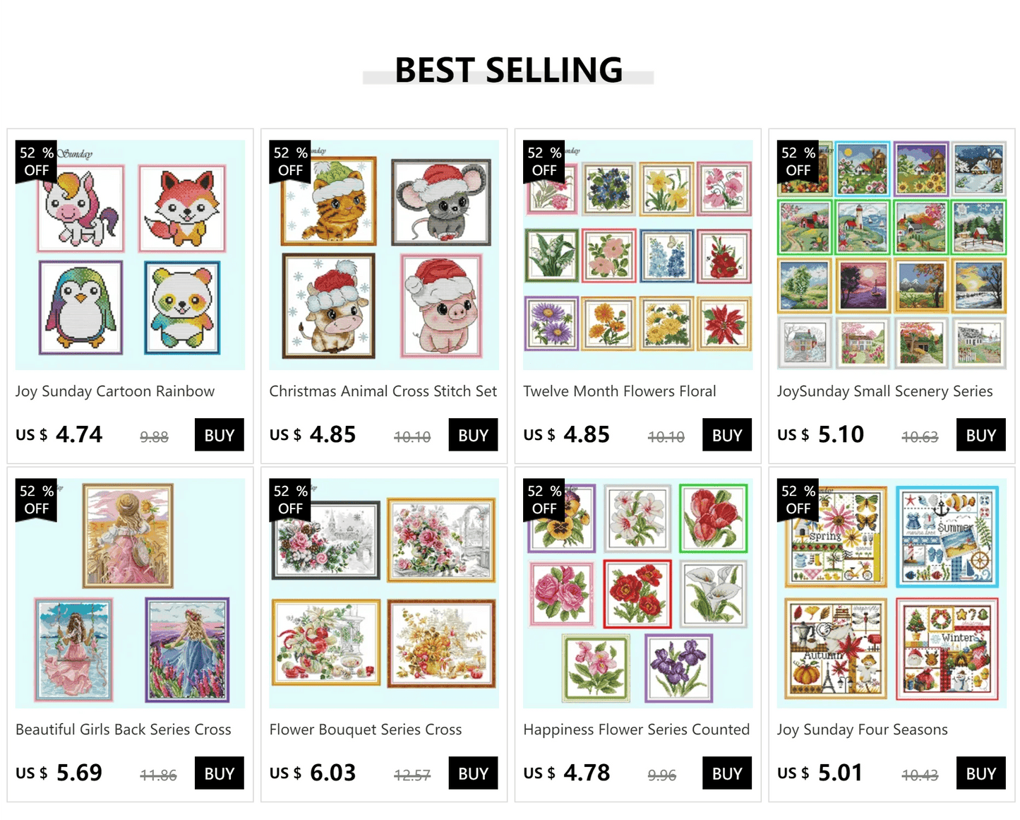 DIY Cartoon Cross Stitch Kit with Fairytale Patterns - Aida Fabric for Home Decor and Embroidery Crafts - ToylandEU