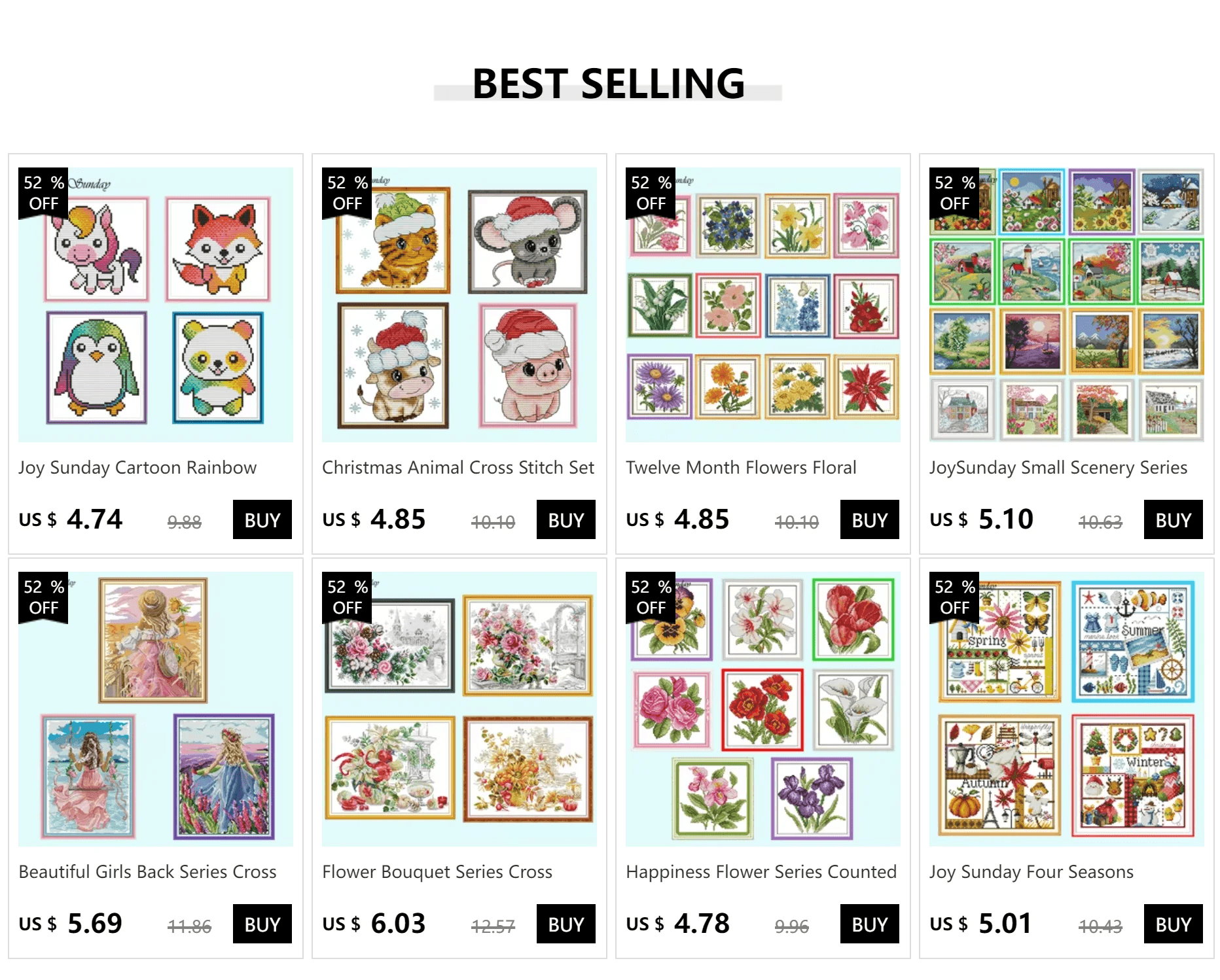 DIY Cartoon Cross Stitch Kit with Fairytale Patterns - Aida Fabric for Home Decor and Embroidery Crafts - ToylandEU