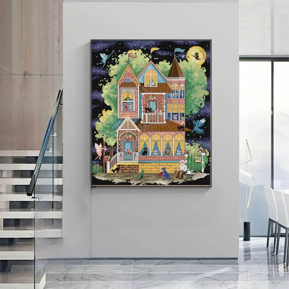 DIY Cartoon Cross Stitch Kit with Fairytale Patterns - Aida Fabric for Home Decor and Embroidery Crafts - ToylandEU