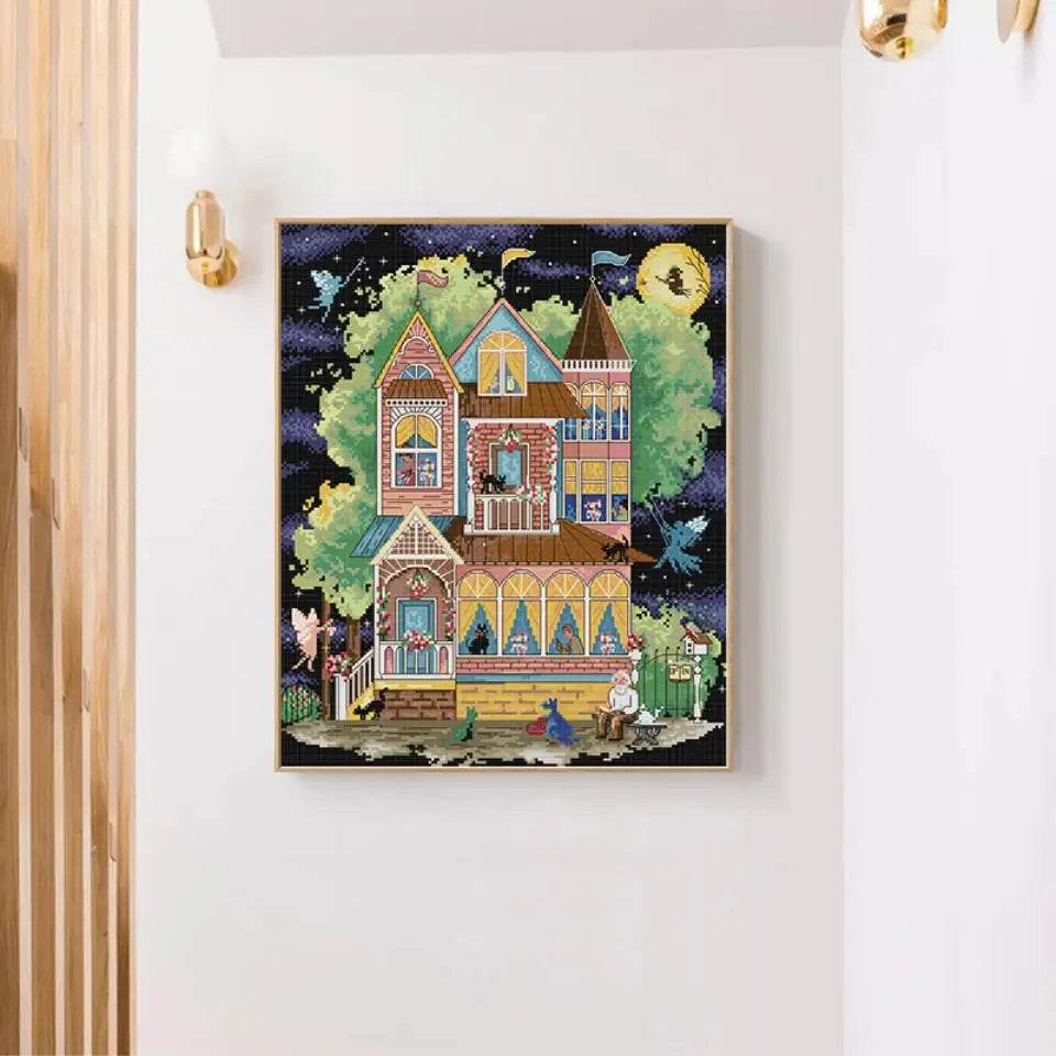 DIY Cartoon Cross Stitch Kit with Fairytale Patterns - Aida Fabric for Home Decor and Embroidery Crafts - ToylandEU