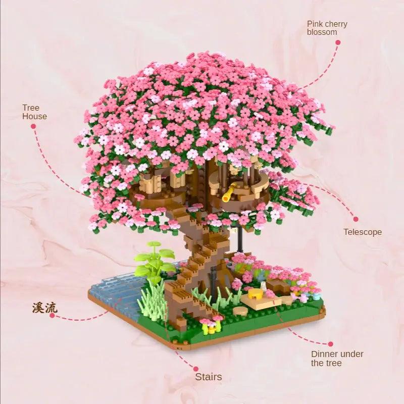  DIY Cherry Blossom Building Blocks Tree House Mini Kit -  ToylandEU™