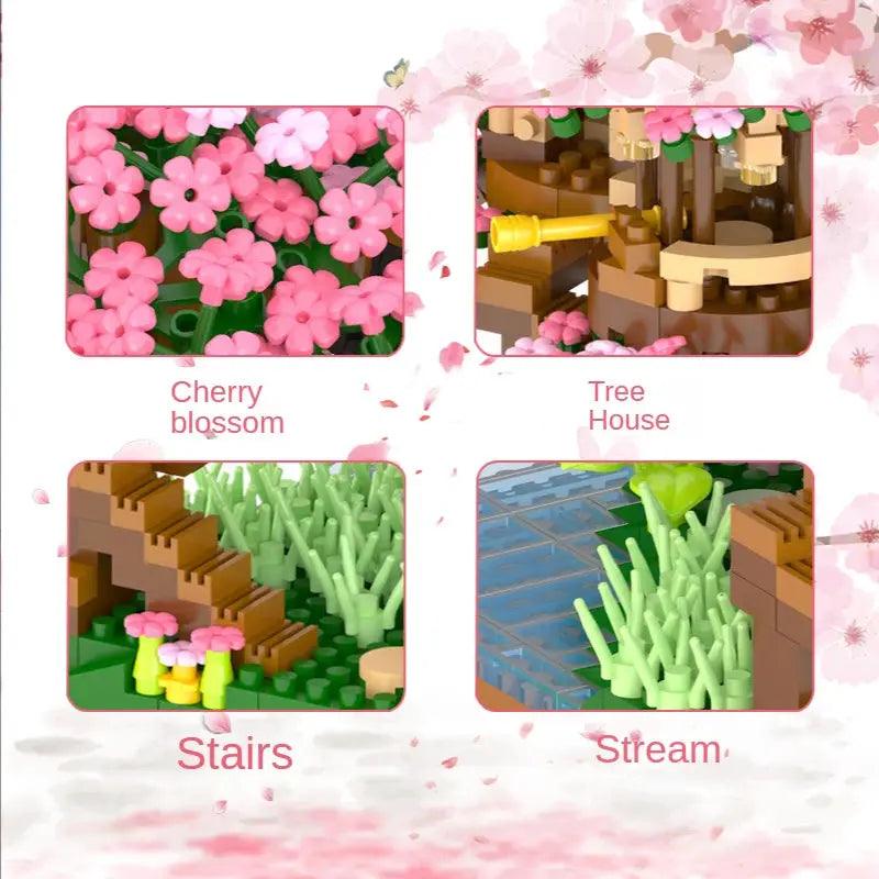  DIY Cherry Blossom Building Blocks Tree House Mini Kit -  ToylandEU™