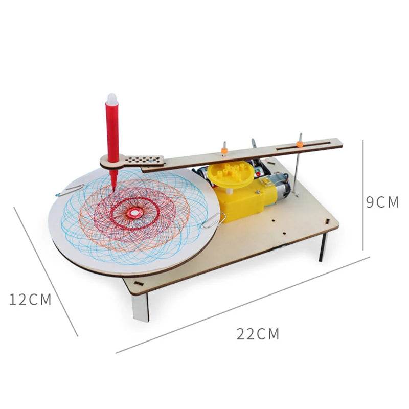 DIY Creative Wooden Electric Plotter Drawing Robot STEM Kids Model Automatic Painting Science Electronics Kits - ToylandEU