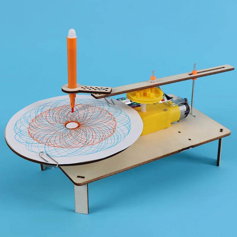 DIY Creative Wooden Electric Plotter Drawing Robot STEM Kids Model Automatic Painting Science Electronics Kits - ToylandEU