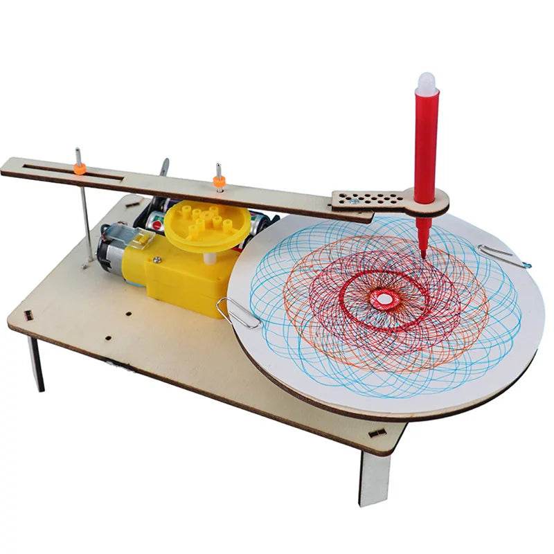 DIY Creative Wooden Electric Plotter Drawing Robot STEM Kids Model Automatic Painting Science Electronics Kits - ToylandEU