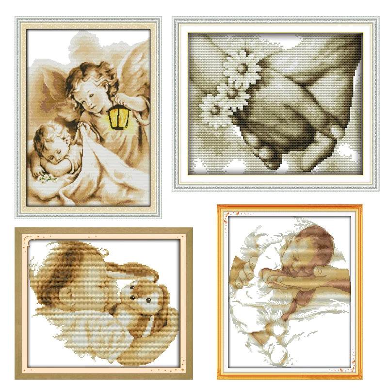 DIY Cross Stitch Embroidery Kits - 14CT & 11CT DMC Portrait Patterns for Home Decor - ToylandEU