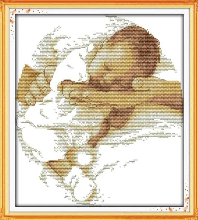 DIY Cross Stitch Embroidery Kits - 14CT & 11CT DMC Portrait Patterns for Home Decor - ToylandEU