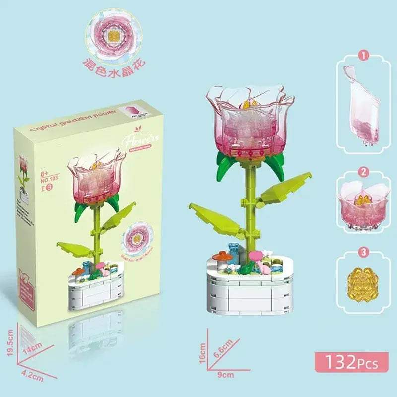 DIY Crystal Building Blocks Bouquet for Modern Home Decor - ToylandEU