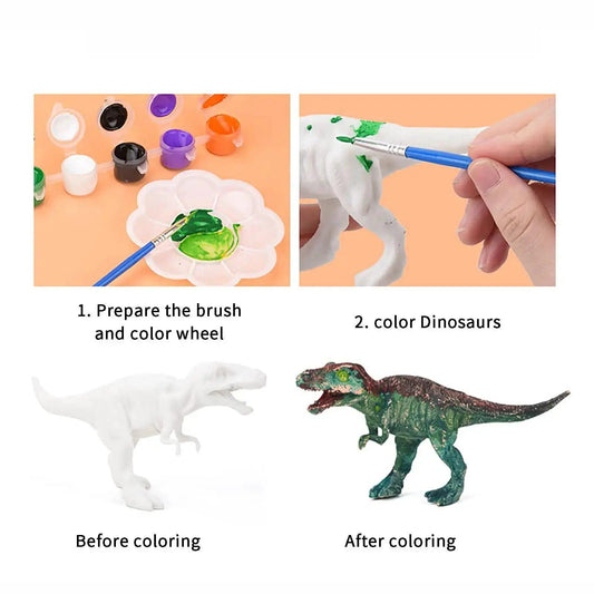  DIY Dinosaur Paint Kit 3D Figures Kids Craft Set Safe -  ToylandEU™