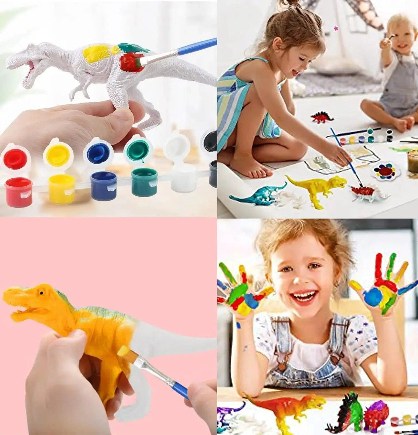  DIY Dinosaur Paint Kit 3D Figures Kids Craft Set Safe -  ToylandEU™