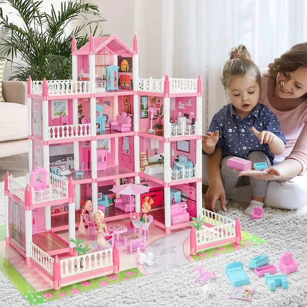 DIY Dollhouse Kit With 4 Dolls And Educational Accessories - ToylandEU