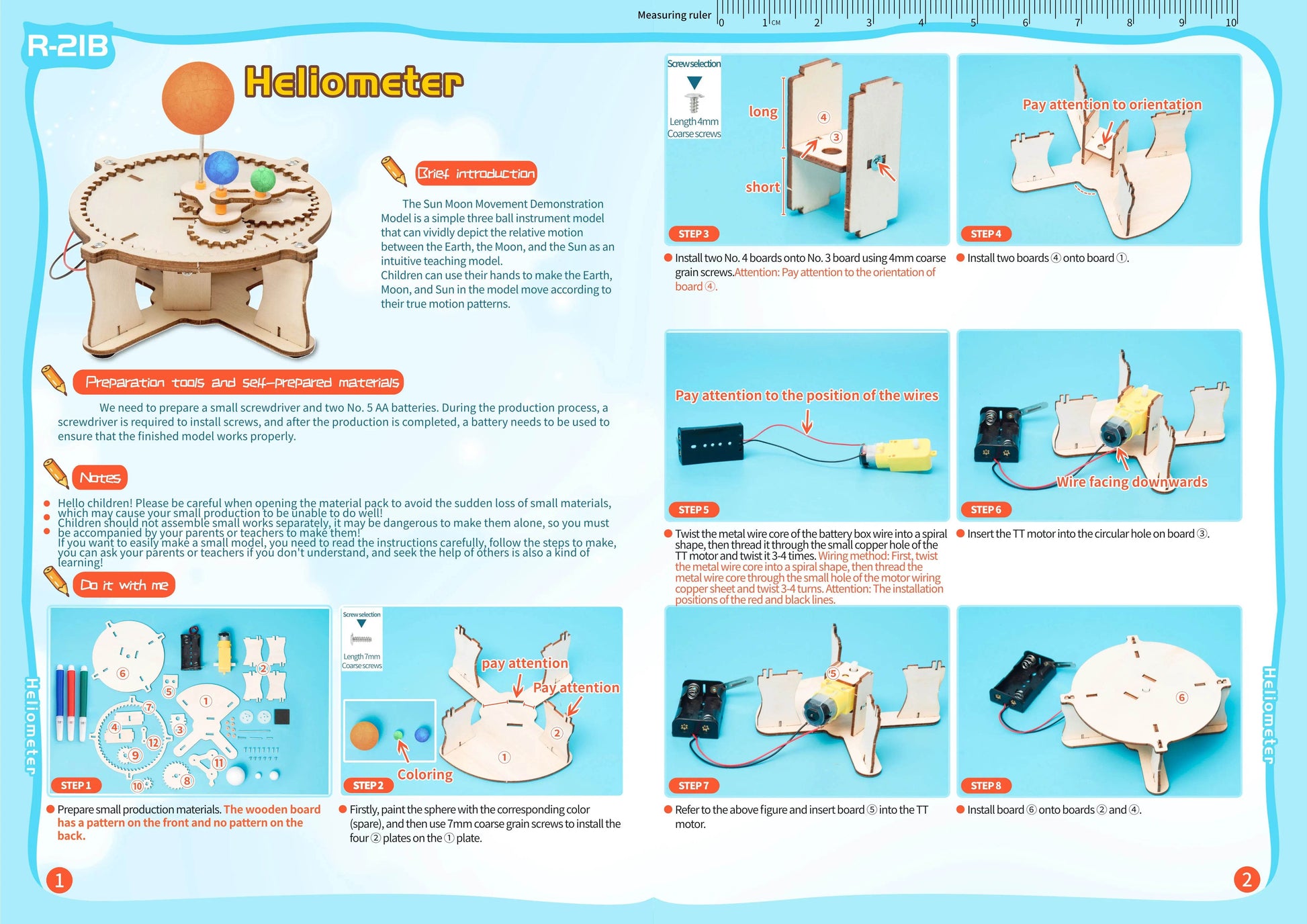 DIY Earth Moon Sun Rotation Model STEM Kit Educational Puzzle - ToylandEU