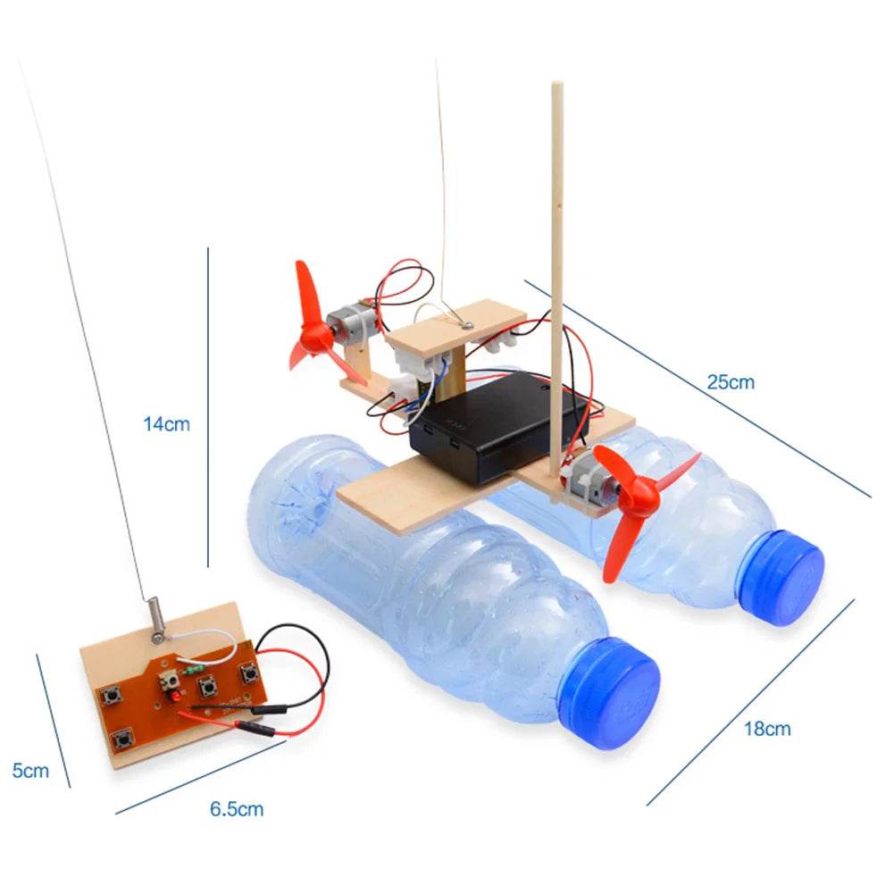DIY Educational Toys Kit Toys Science Remote Control Wind Ship Model Gifts for Kids Without Bottles - ToylandEU