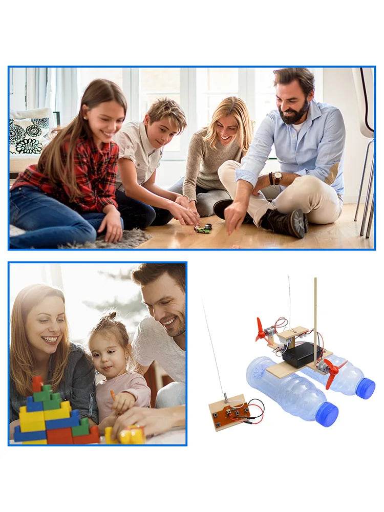 DIY Educational Toys Kit Toys Science Remote Control Wind Ship Model Gifts for Kids Without Bottles - ToylandEU