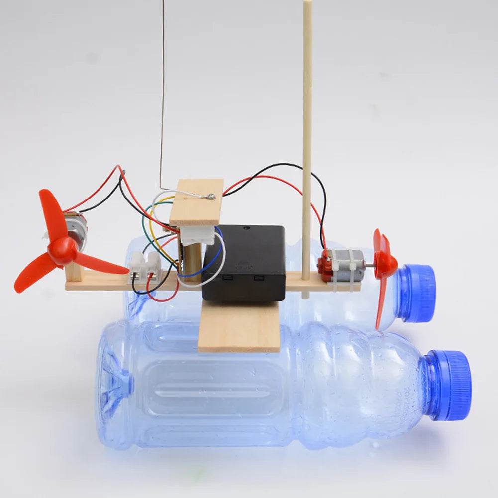 DIY Educational Toys Kit Toys Science Remote Control Wind Ship Model Gifts for Kids Without Bottles - ToylandEU