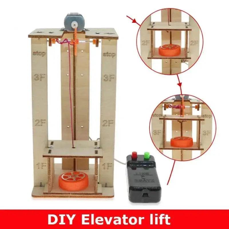  DIY Electric Remote Control Lift Elevator Wooden Model Kit Science School Projects Experiment Science Toys For Kids Education -  ToylandEU™