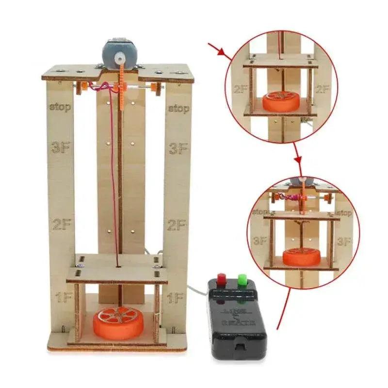  DIY Electric Remote Control Lift Elevator Wooden Model Kit Science School Projects Experiment Science Toys For Kids Education -  ToylandEU™