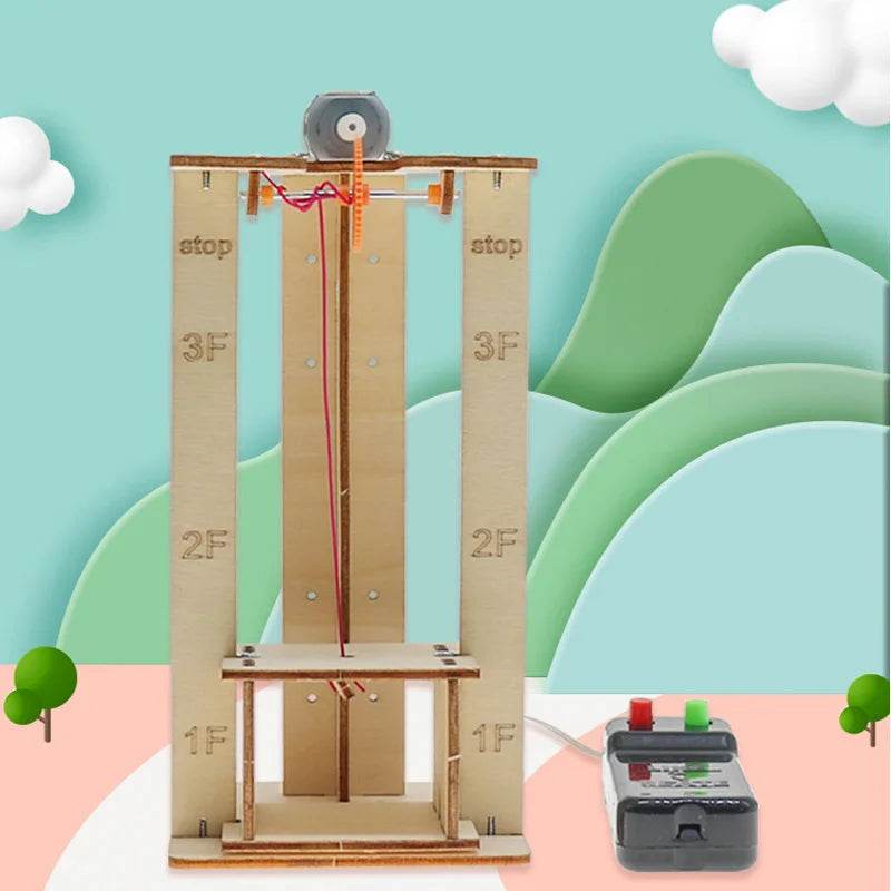 DIY Electric Remote Control Lift Elevator Wooden Model Kit Science School Projects Experiment Science Toys For Kids Education - ToylandEU
