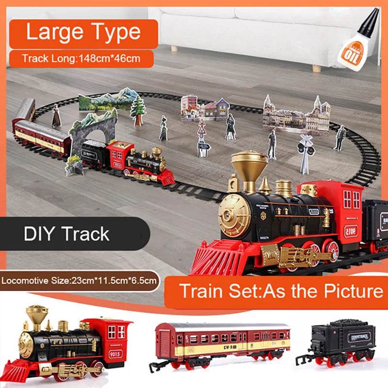 DIY Electric Train Set with Motorized Locomotive & Custom Tracks - ToylandEU