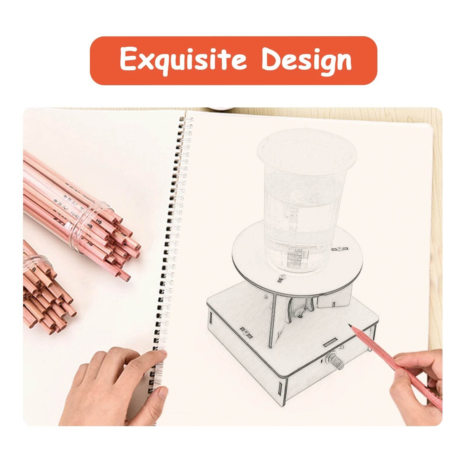 DIY Electric Water Tornado Swirl Maker Wooden Puzzle Science Experiment Gift for Children - ToylandEU