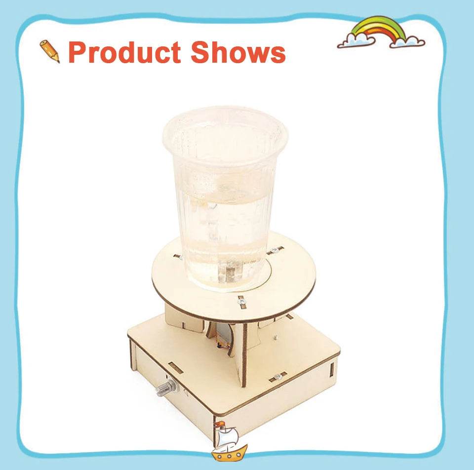 DIY Electric Water Tornado Swirl Maker Wooden Puzzle Science Experiment Gift for Children - ToylandEU